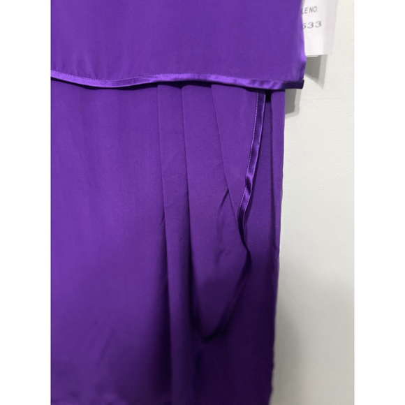Miller Shor Womens Purple Silk Midi Dress Size 6 Church Office Formal - Picture 2 of 14
